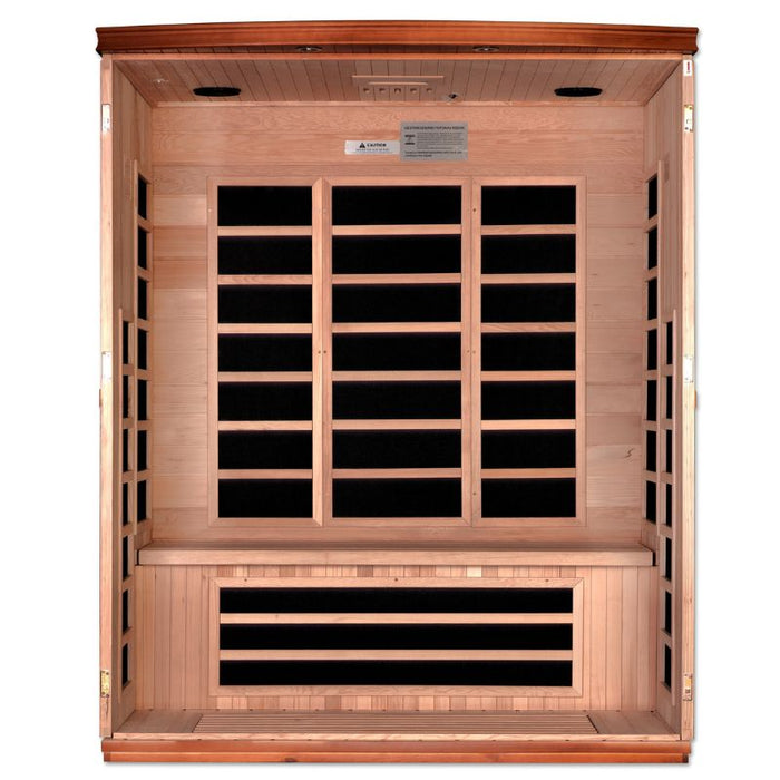 Dynamic Lugano Elite Ultra Low EMF Far Infrared Sauna DYN-6336-02 interior front view