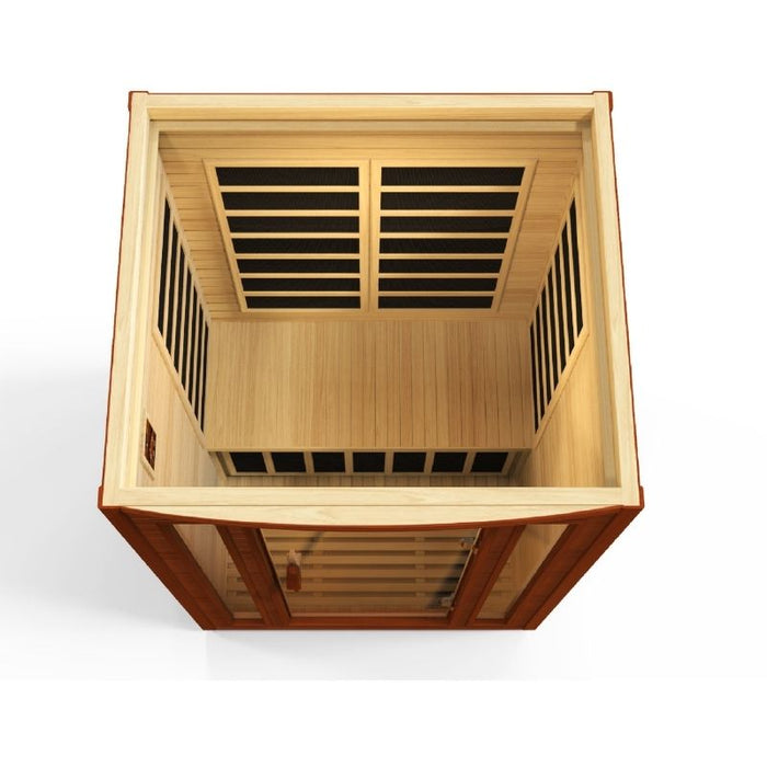 Dynamic San Marino Elite Ultra Low EMF Sauna DYN-6206-01 Elite interior top view door