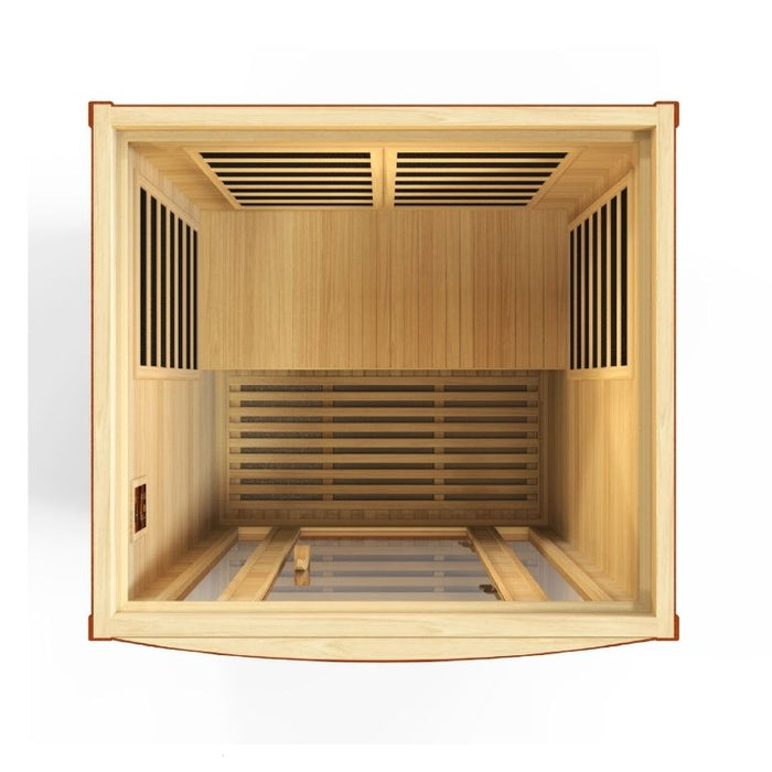 Dynamic San Marino Elite Ultra Low EMF Sauna DYN-6206-01 Elite interior top view
