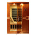 Dynamic Venice Elite Ultra Low EMF Sauna DYN-6210-01 Elite angled front view led reading lights