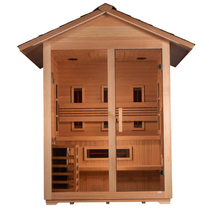 Golden Designs Carinthia Hybrid Outdoor Sauna GDI-8123-01 front view