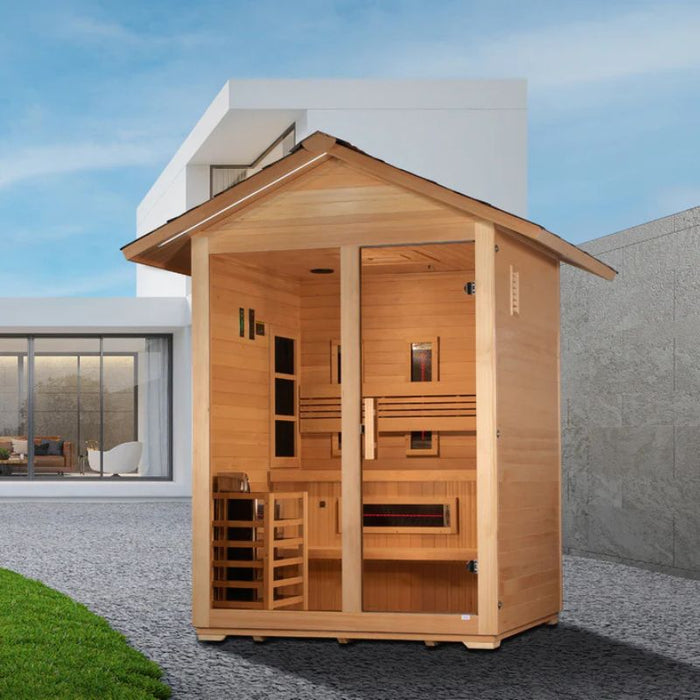 Golden Designs Carinthia Hybrid Outdoor Sauna GDI-8123-01 lifestyle backyard