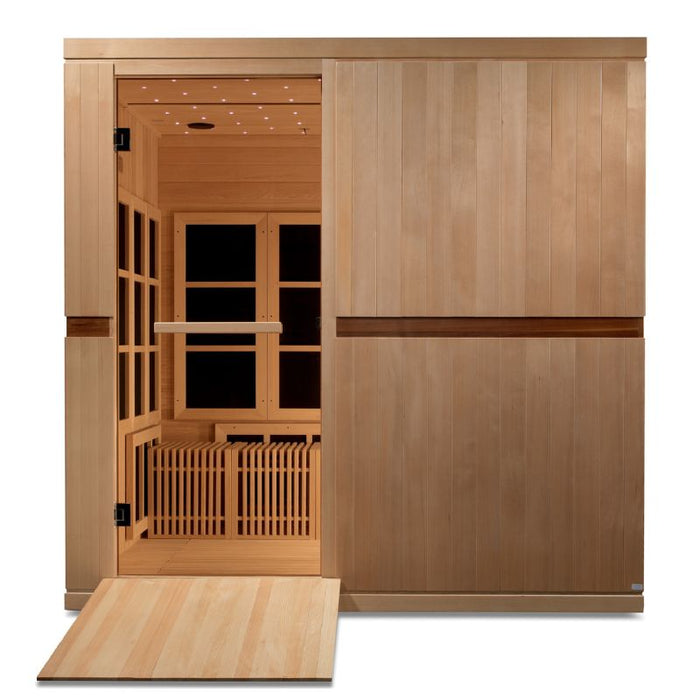 Golden Designs Catalonia Near Zero EMF Sauna GDI-6880-02 front view ramp access