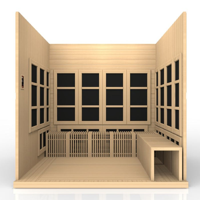 Golden Designs Catalonia Near Zero EMF Sauna GDI-6880-02 interior view bench