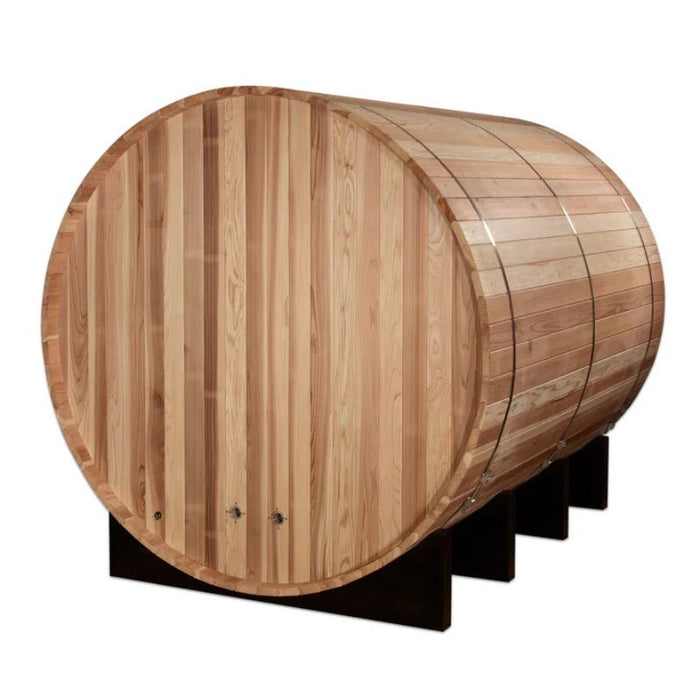 Golden Designs Klosters 6-Person Barrel Traditional Sauna GDI-B006-01 rear view
