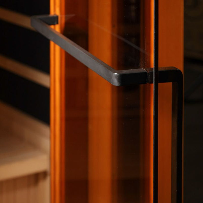 Golden Designs Near Zero EMF Sauna GDI-8040-03 black towel bar handle closeup