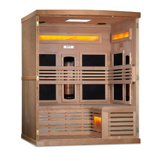 Golden Designs Near Zero EMF Sauna GDI-8230-01 interior view salt bar heaters