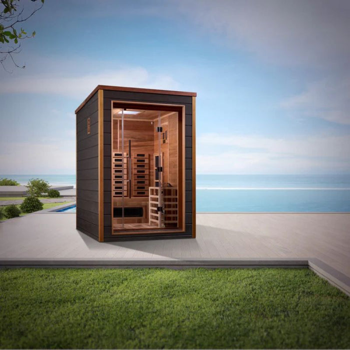 Golden Designs Nora Hybrid Outdoor Sauna GDI-8222-01 lifestyle outdoor view