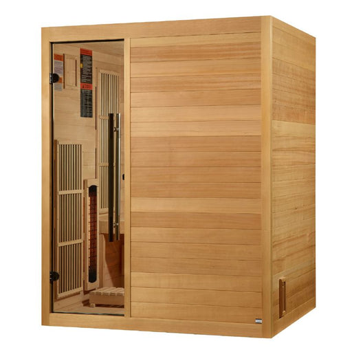 Golden Designs Soria Hybrid Sauna GDI-8330-01 front angle exterior view