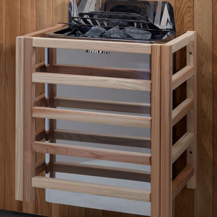 Golden Designs Toledo Hybrid Sauna GDI-8360-01 harvia wall stove installed