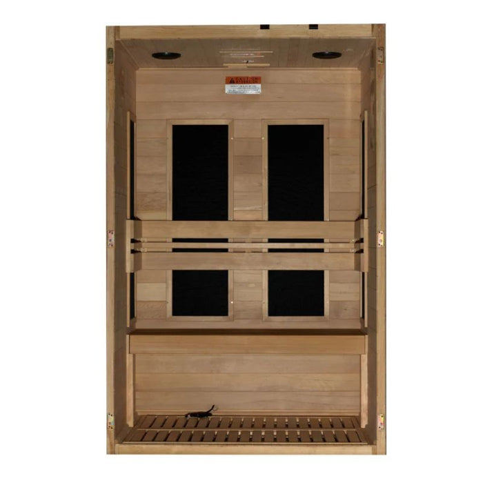Maxxus S-Line Elite 2-Person Ultra Low EMF Yoga Sauna infrared heater panel layout