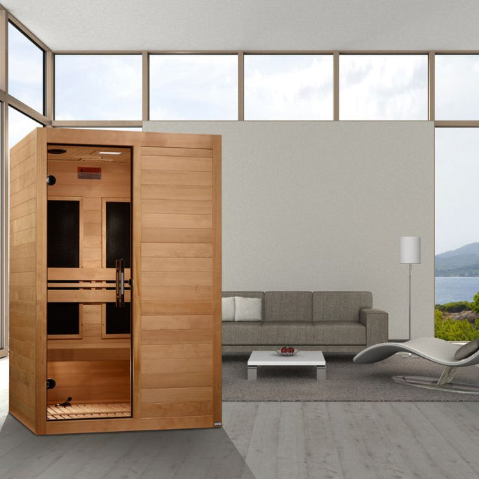Maxxus S-Line Elite 2-Person Ultra Low EMF Yoga Sauna lifestyle room view