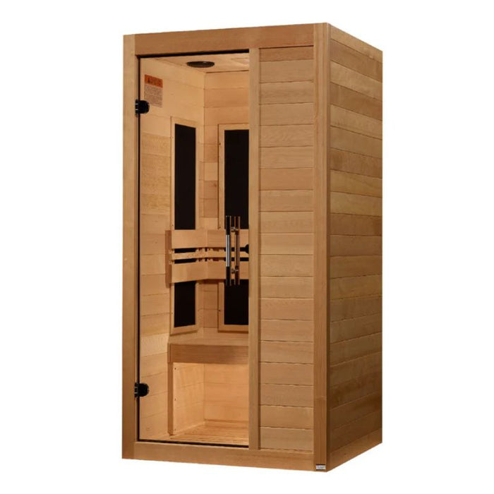 Maxxus S-Line Yoga Sauna MX-S106-01 angled front glass door