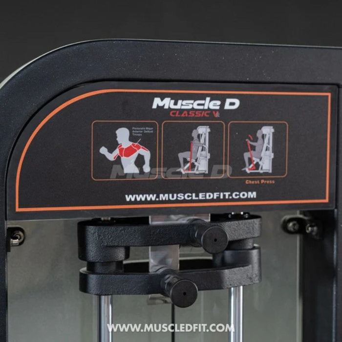 Muscle D Classic V2 Chest Press instruction panel