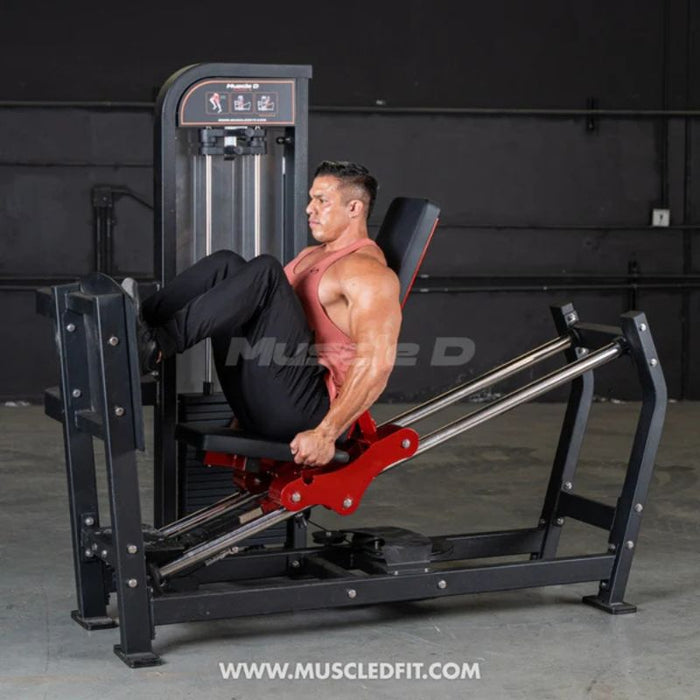 Muscle D Classic V2 Leg Press man bottom position
