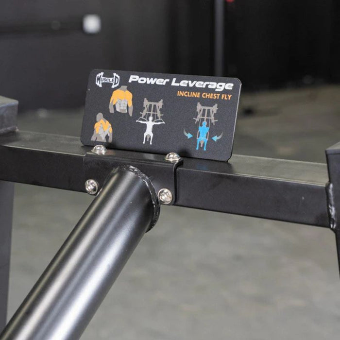 Muscle D Power Leverage V2 Decline Chest Fly Instruction Label