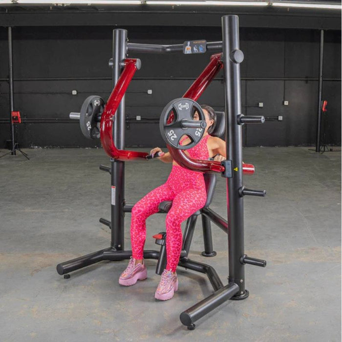 Muscle D Power Leverage V2 Decline Chest Press Female Side Position
