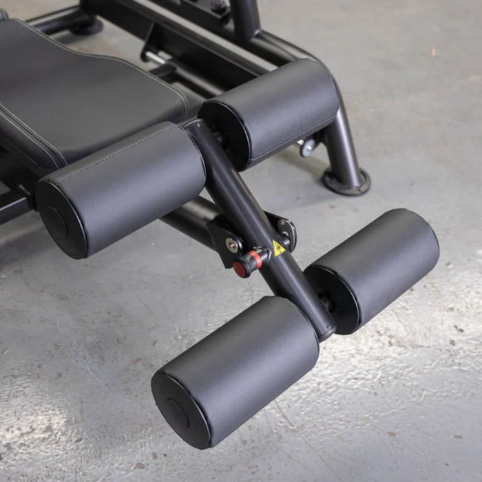 Muscle D Power Leverage V2 Decline Convergent Bench Leg Roller Closeup
