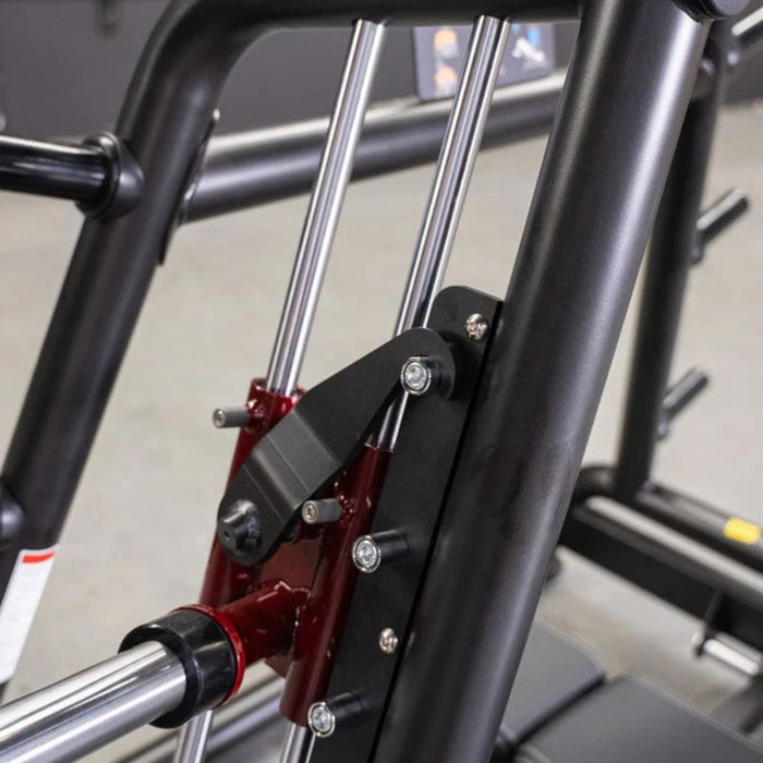 Muscle D Power Leverage V2 Decline Convergent Bench Rail System Closeup