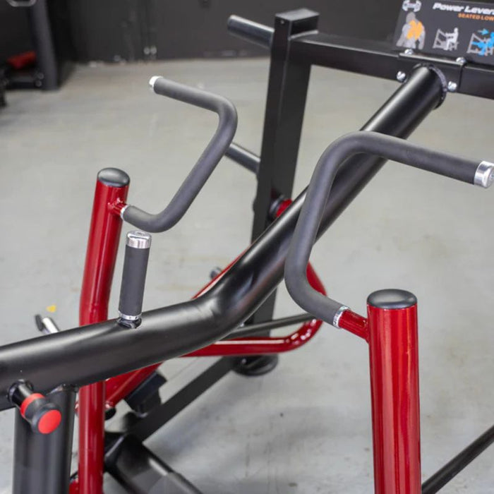 Muscle D Power Leverage V2 Dual Hinge Seated Row grip handle closeup