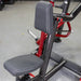 Muscle D Power Leverage V2 Dual Hinge Seated Row seat backrest closeup