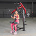 Muscle D Power Leverage V2 Front Lat Pulldown female user mid rep