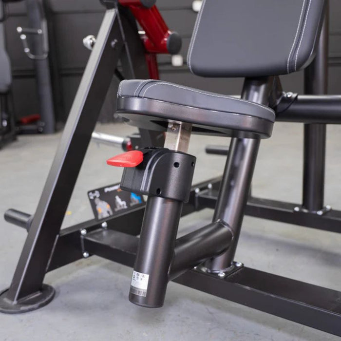Muscle D Power Leverage V2 Hammer Grip Triceps seat adjustment closeup