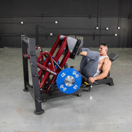 Muscle D Power Leverage V2 Iso Lateral 45 Degree Leg Press PL-PV2-LPI Male Demo Knees Bent