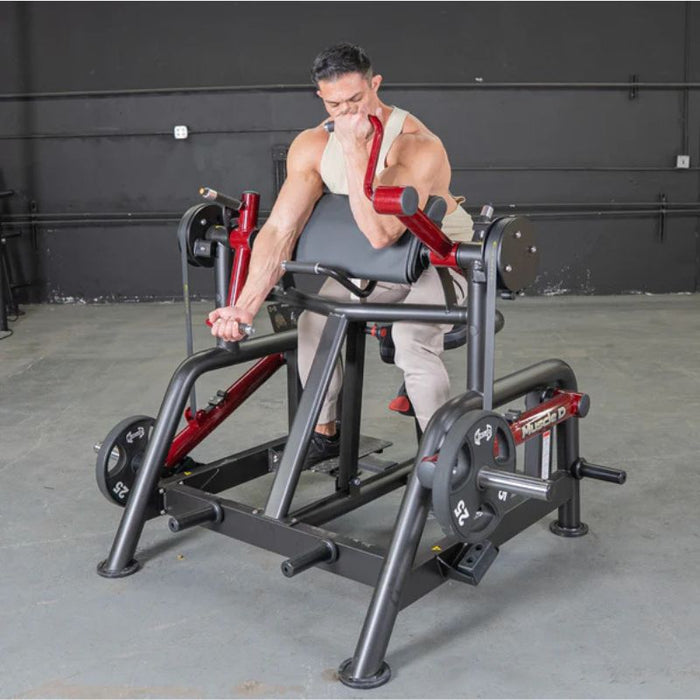 Muscle D Power Leverage V2 Iso Lateral Biceps Preacher Curl male single arm