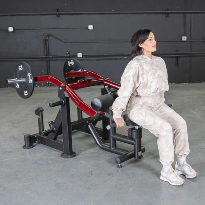 Muscle D Power Leverage V2 Iso-Lateral Dip female demonstration front angle