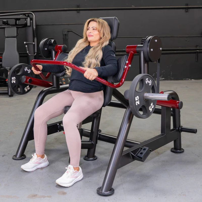 Muscle D Power Leverage V2 Lat Pullover Female Finish Position