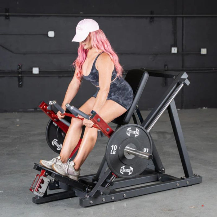 Muscle D Power Leverage V2 Linear Bearing Row female athlete rowing motion