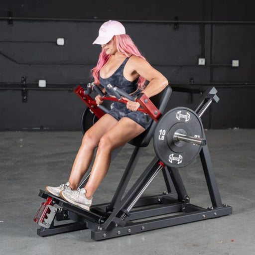 Muscle D Power Leverage V2 Linear Bearing Row female athlete start position