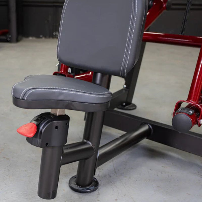 Muscle D Power Leverage V2 Overhead Triceps seat adjustment closeup