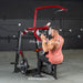 Muscle D Power Leverage V2 Rotary Lat Pulldown male demo pulldown start