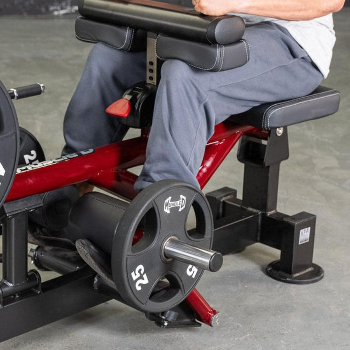 Muscle D Power Leverage V2 Seated Calf Tib foot roller closeup