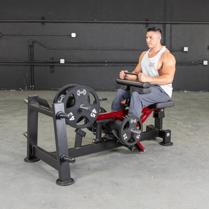 Muscle D Power Leverage V2 Seated Calf Tib male demo full press