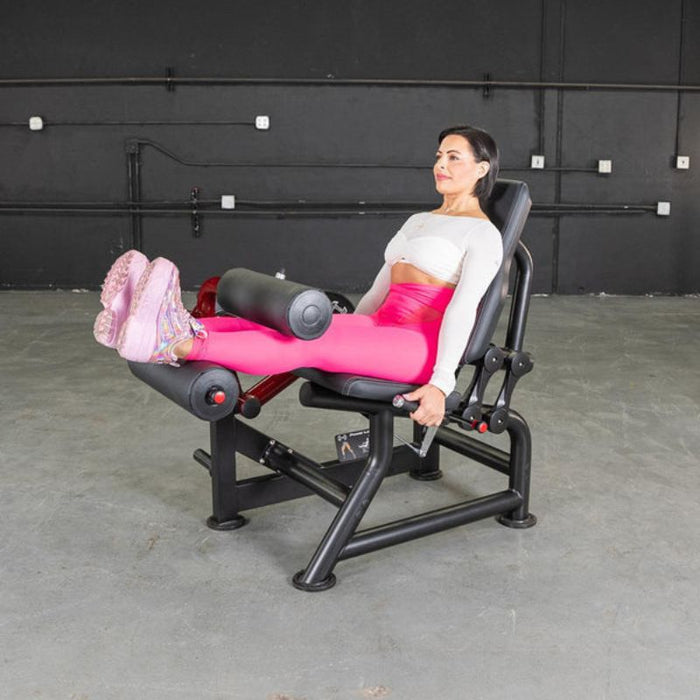 Muscle D Power Leverage V2 Seated Leg Curl PL-PV2-SLC Female End Position