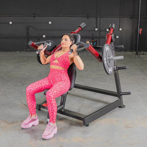 Muscle D Power Leverage V2 Shoulder Press female bottom position