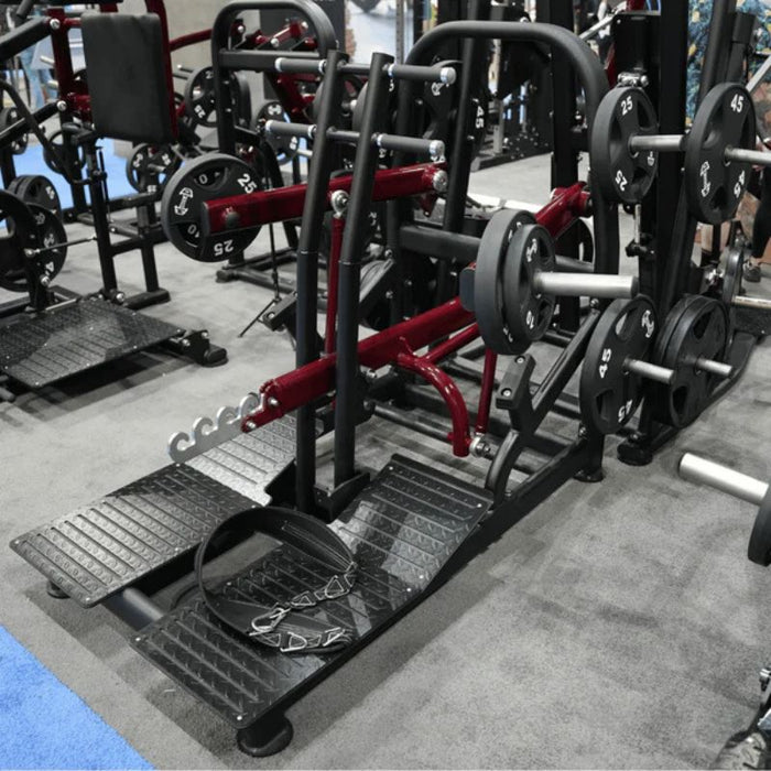 Muscle D Pro Strength Belt Squat tradeshow angle view