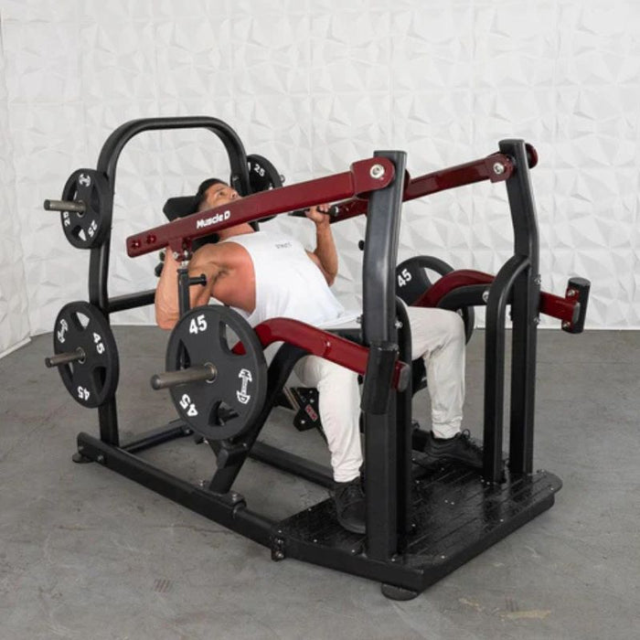 Muscle D Pro Strength Incline Chest Press athlete bottom press