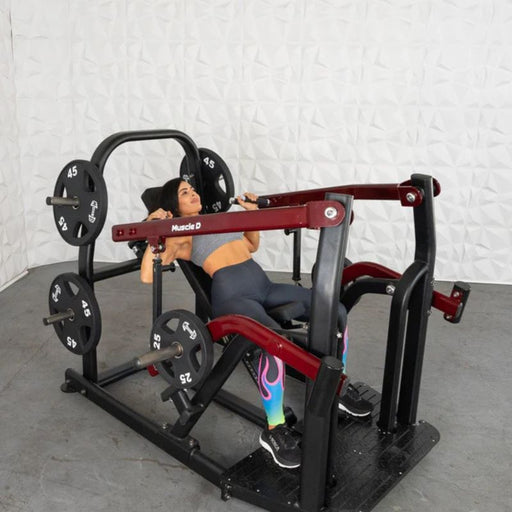 Muscle D Pro Strength Incline Chest Press athlete mid rep