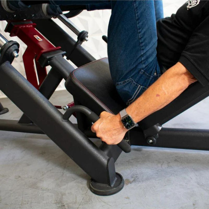 Muscle D Pro Strength Leg Press entry handle grip detail