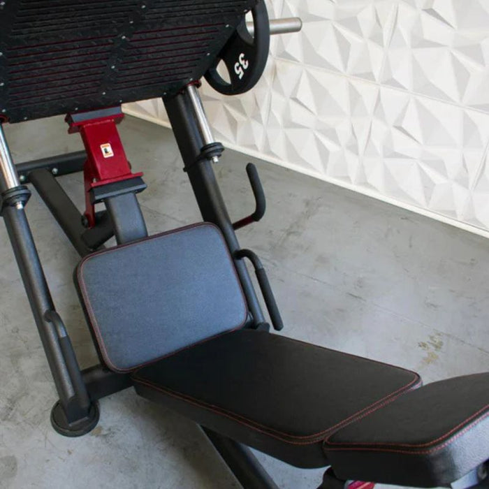 Muscle D Pro Strength Leg Press seat and back pad closeup