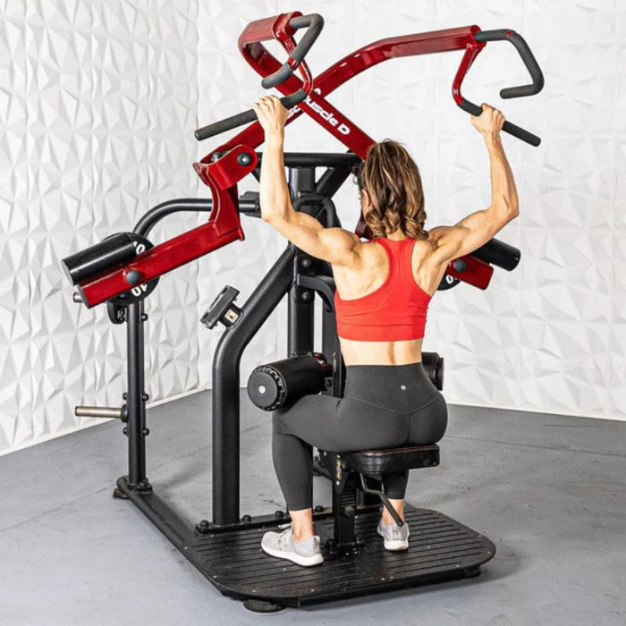 Muscle D Pro Strength Rotary Lat Pull-Down studio rear neutral grip