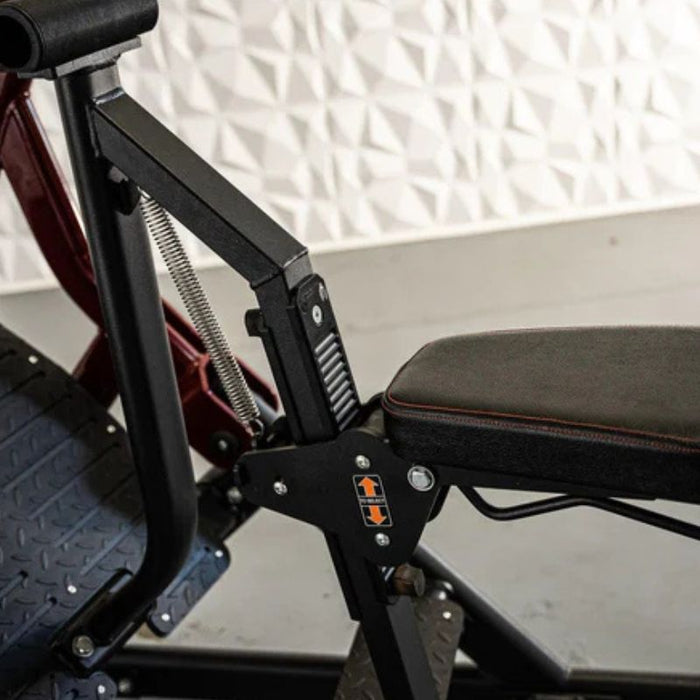 Muscle D Pro Strength Seated Low Row seat adjustment detail