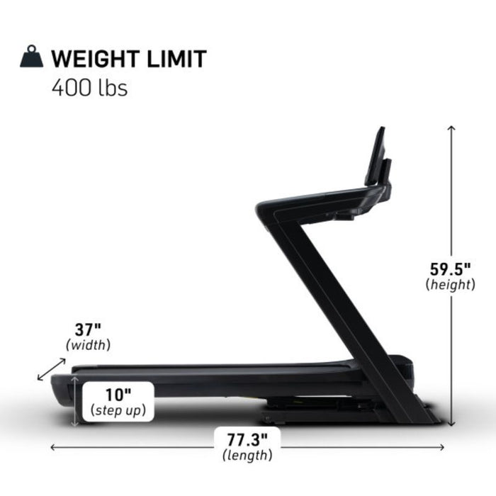 NordicTrack Commercial 1750 Treadmill Assembled Dimensions and Weight Capacity