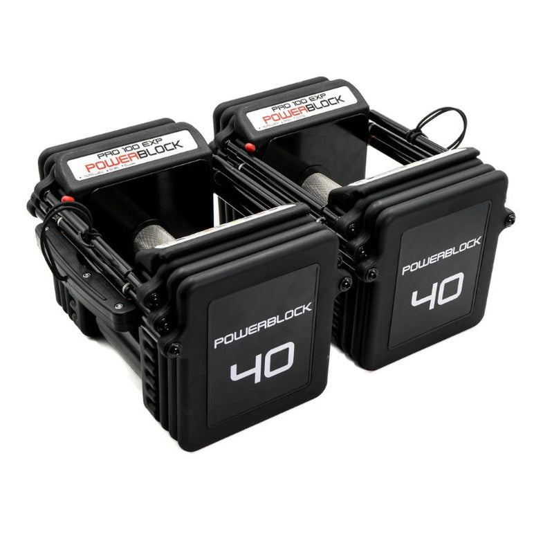POWERBLOCK Pro 100 EXP Stage 1: Manubri Regolabili 2-18kg, Sostituiscono 16 Coppie, Struttura In Acciaio Per Palestra
