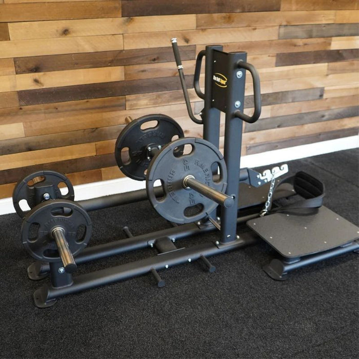 The Abs Company Belt Squat rear angle plate storage view