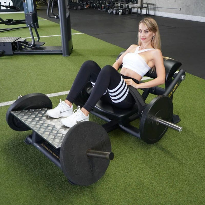 The Abs Company Glute Lift Pro seated setup commercial use